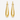 Asia Stud Earrings gold elongated drop earrings smooth sculptural design.