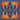 Aspen Scarf with navy background and orange geometric print, art-inspired square scarf for Matte.
