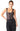 Atta Bodysuit black lace corset bodysuit with sheer structured lace panels, fitted waist shaping, and delicate eyelash straps, styled with black jeans on model against white studio background.