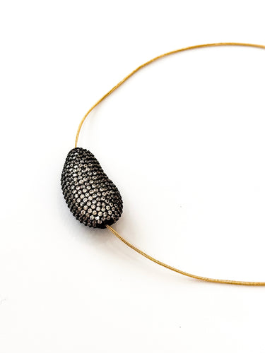 All Yours Pavé Necklace by Matte, gold filled with pavé gemstones on gold chain