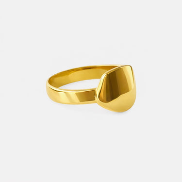 Garnet ring gold over silver background