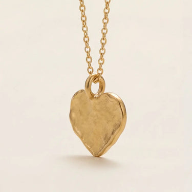 Ikigai Heart Necklace delicate gold heart pendant necklace shown in close-up for everyday layering style