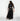 Lawery Wrap Dress black wrap-style maxi dress full-length back view on model.