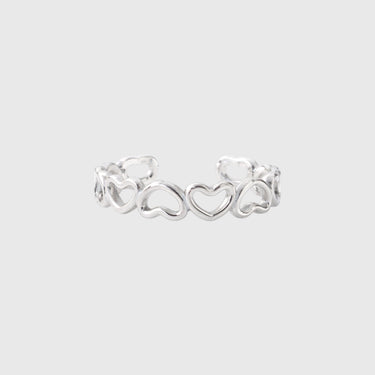 Silver ring heart shape