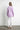 Back view of Noema Lilac Shirt in cotton with long sleeves and straight fit.