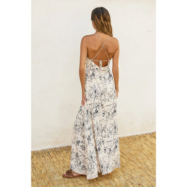Palm Coast Maxi Dress back view highlighting delicate straps and relaxed drape.