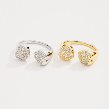 Sidney Heart Pavé Ring gold and silver in display