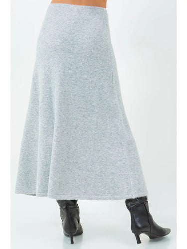 Back view of the Aero brushed knit skirt.