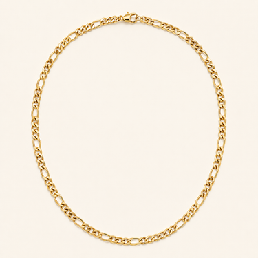 Bronx Necklace gold mixed-link chain necklace with polished finish displayed on neutral background.