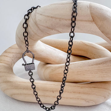 Kiu necklace by Matte, 19-inch enamel chain with minimalist style on neutral background