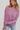 Lavender knit sweater with crocheted neckline, modeled with light denim — Minkoff Sweater by Matte.