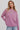 Lavender knit sweater with crocheted neckline, modeled with light denim — Minkoff Sweater by Matte.