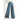 Octavia Jeans – wide leg high-rise jeans in blue denim, front view on model.
