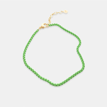 Samura anklet in mint green waterproof enamel chain, versatile anklet or bracelet by Matte.