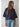 Talina lightweight navy blue knit cardigan with a relaxed silhouette, button-front closure, elbow-length sleeves, and rolled-edge finish, shown from the front.