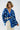 Wave Cardigan in vibrant blue mohair knit with abstract pattern and soft texture