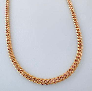 Zenith Necklace by Matte, gold filled curb chain, 14 inch plus 6 inch extender, on white background