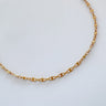 Aeliana necklace by Matte, gold plated chain with unique oval links on white background