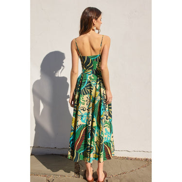 Amura Maxi Dress back view showing open back and adjustable spaghetti straps.
