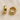 Gold chunky polished huggie earrings on white linen backdrop, Appa Huggie Earrings.