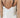 Model wearing the Lennon two-tone ivory satin cami with black faux-leather accents, close up back view.