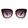 Dorina Sunglasses in rich wine burgundy with oversized square frame and soft gradient lenses for a bold statement feel.