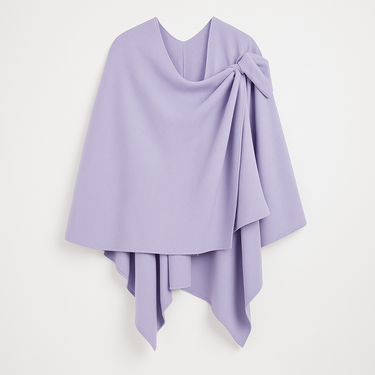 Matte Ethereal Knot Wrap in Lavender, elegant lightweight wrap with asymmetrical hem