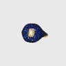 Ethos gold filled midnight blue pavé ring with rectangular center crystal on display, Matte