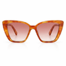 Jolie Sunglasses with oversized geometric square frame in translucent amber acetate and warm tinted lenses for a bold retro-inspired look.