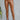 Kaya Faux Leather Leggings high shine caramel fitted leggings front view full length.