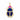 Kina Pendant gold scarab charm with deep blue enamel wings and pink top stone front view on neutral background showing intricate detailing and polished finish.
