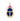 Kina Pendant gold scarab charm with deep blue enamel wings and pink top stone front view on neutral background showing intricate detailing and polished finish.