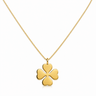 Kinat Necklace gold clover pendant necklace on neutral background showing smooth four-leaf shape and polished finish.