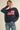 Navy Liberty Knit Sweater with relaxed fit and flag detail
