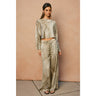Lich Pant palm print wide-leg trousers full outfit front view on model