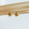 Close-up of Michelle Huggie Earrings in gold plating, 9 mm height × 6 mm width.
