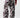 Back view of metallic floral trousers with wide leg relaxed fit and elastic waistband