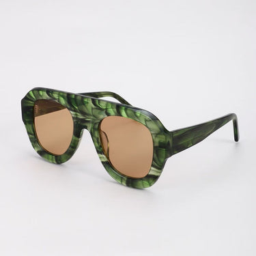 Mirage Sunglasses green marbled oversized sunglasses sculptural frame statement sunglasses product image.