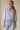 Mirko Blouse soft lavender relaxed-fit blouse with split neckline front view on model.