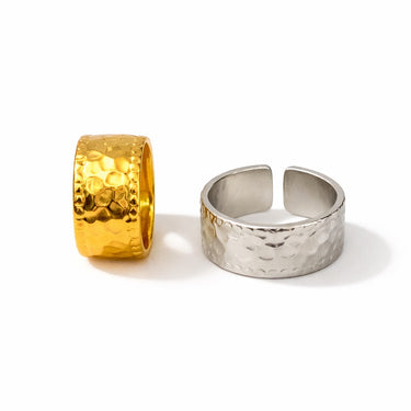 Gold and silver cuff rings by matte jewelry  on a white background