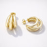 Mushy Hoop Earrings gold multi band hoop earrings sculptural statement design.