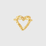 Matte Gold Heart Ring with organic textured open heart design on light gray background