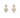 Heart-shaped earrings with gold and diamond details on a white background