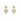 Heart-shaped earrings with gold and diamond details on a white background