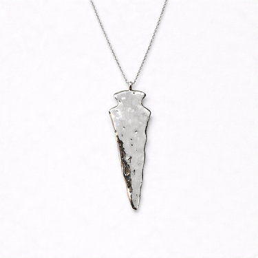 Nuvo Necklace silver arrowhead pendant necklace minimal bold layering piece.