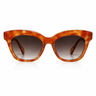 Palais Sunglasses with cat-eye frame in translucent amber tortoiseshell acetate and brown gradient lenses, featuring an upswept retro-inspired silhouette.