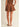 Ragit Short chocolate brown pleated shorts back view, showing clean tailored finish and relaxed leg shape.