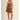 Ragit Short brown high-waisted pleated shorts full body front view, showing tailored silhouette, structured waistband, and lightweight summer fabric.