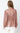 Back view of Selene Metallic Blouse in rose metallic pleated fabric, lightweight sheer finish with relaxed fit.