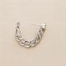 Silver chain stud earrings with crystal top on neutral beige background – Soline Stud Earrings by Matte
